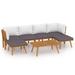 vidaXL Patio Lounge Set Sectional Sofa Set with Cushions Solid Wood Acacia