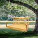 Front Porch Swing with Armrests Wood Bench Swing with Hanging Chains - 47.2*28.15*23.62