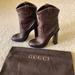 Gucci Shoes | Gucci Lifford Cocoa Dark Brown Leather Boots 37.5 7 7.5 Gg | Color: Brown | Size: 7