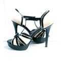 Jessica Simpson Shoes | Jessica Simpson Black/Cream Patent Leather Platform Women's Sandal Shoes Size 8b | Color: Black/Cream | Size: 8