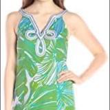 Lilly Pulitzer Dresses | Lilly Pulitzer Tessa Shift Dress Green Sheen Fronds Place Size 4 | Color: Blue/Green | Size: 4