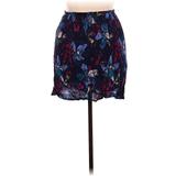 Roxy Casual Mini Skirt Mini: Blue Floral Bottoms - Women's Size X-Large