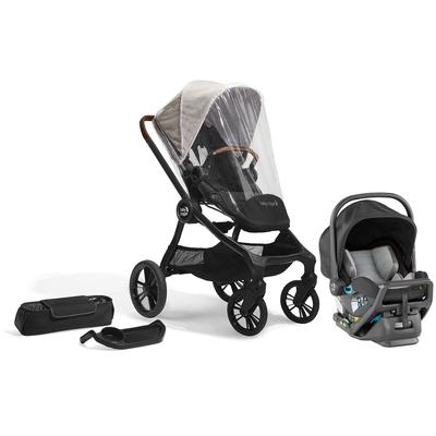 Baby Jogger City Sights + City GO 2 Travel System + Accessory Bundle - Frosted Ivory / Slate