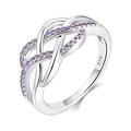 YL Celtic Ring 925 Sterling Silver February Birthstone amethyst Anniversary Eternity Infinity Celtic Knot Ring for Women（SizeM