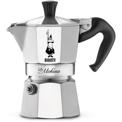 Espressokocher BIALETTI "Moka Express La Mokina" Kaffeemaschinen Gr. 0,04 l, grau (aluminiumfarben) Espressokocher
