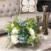 Hydrangea Floral Arrangement in Vase Polysilk, Glass in Green Laurel Foundry Modern Farmhouse® | 16 H x 17 W x 17 D in | Wayfair