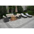 Sol 72 Outdoor™ Brandy Wicker/Rattan 8 - Person Seating Group w/ Cushions Synthetic Wicker/All - Weather Wicker/Wicker/Rattan in Gray/White | Wayfair