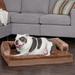 FurHaven Plush & Velvet Comfy Couch Sofa-Style Pet Bed in White/Brown | 7 H x 36 W x 27 D in | Wayfair 86436533