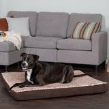 FurHaven Two-Tone Faux Fur & Suede Deluxe Orthopedic Dog Bed Memory Foam/Metal in Brown | 4 H x 40 W x 32 D in | Wayfair 34541081