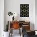 East Urban Home 'Geometric Dialogue' Graphic Art Print on Canvas Canvas, Cotton in Black/Gray/Green | 32 H x 18 W x 1.5 D in | Wayfair