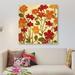East Urban Home 'Happy Home Flowers II' Print on Canvas Canvas, Cotton in Green/Red/Yellow | 12 H x 12 W x 0.75 D in | Wayfair