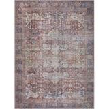 Blue/Red 84 x 63 W in Area Rug - Hauteloom Elki Oriental Persian Machine Washable Dark Red/Blue Area Rug Polyester | 84 H x 63 W in | Wayfair