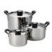 Tramontina Nesting 6 Pc Stainless Steel Tri-Ply Clad Sauce & Stock Pot Set Stainless Steel in Gray | Wayfair 80116/048DS