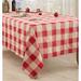 Saro Plaid Cotton Blend Tablecloth Cotton Blend in Red | 104 W x 70 D in | Wayfair 8571.R70104B