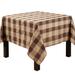 Saro Plaid Cotton Blend Tablecloth Cotton Blend in Brown | 70 W x 70 D in | Wayfair 8571.MC70S