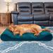 FurHaven Minky Plush Velvet Luxe Lounger Contour Dog Pillow Polyester in Gray | 5 H x 30 W x 20 D in | Wayfair 81338407