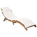 Loon Peak® Patio Lounge Chair Outdoor Sunbed Folding Sunlounger Solid Acacia Wood Wood/Solid Wood in Brown/White | Wayfair