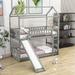 Harper Orchard Lacrescenta Twin Over Twin Standard Bunk Bed w/ Slide in Gray | 93.9 H x 90.4 W x 79.5 D in | Wayfair