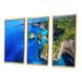 Highland Dunes Aerial View of Tropical Beach II - 3 Piece Floater Frame Print on Canvas Canvas, Wood in White | 20 H x 36 W x 1 D in | Wayfair