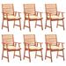 Red Barrel Studio® Patio Dining Chairs Outdoor Patio Chair w/ Cushions Solid Wood Acacia Wood in White | 36.2 H x 22 W x 24.4 D in | Wayfair