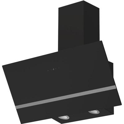 Respekta - Dunstabzugshaube 80 cm kopffreie Schräghaube Wandhaube Glas Schwarz led Image