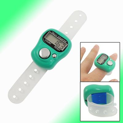 Green Rubber Plastic 5-Digit Ring Finger Electronic LCD Counter