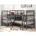 Contemporary Style L-Shaped Bunk Bed with Ladder,Twin Size