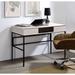 Built In USB Port Writing Desk, Natural & Black Finish