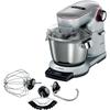 BOSCH Küchenmaschine "Serie 8 MUM9AX5S00, integr. Waage & Timer, Automatikprogramme, silber", schwarz (platinum silber, schwarz), B:22,2cm H:33,7cm T:43,3cm, Küchenmaschinen, Edelstahlschüssel, Knethaken/Rühr-/Silikonbesen, spülm.fest