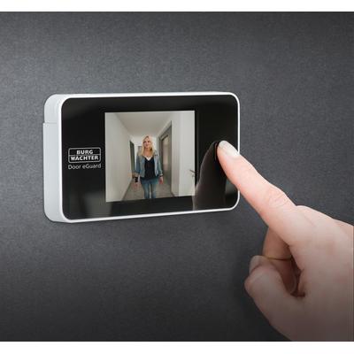 Digitaler Türspion BURG WÄCHTER "Elektronischer Türspion, Door eGuard DG 8100", schwarz-weiß (weiß, schwarz), B:125cm H:6,8cm T:1,5cm, Überwachungskameras, 105 Grad Sichtwinkel Image