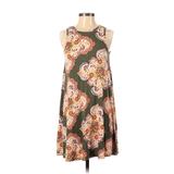 Ann Taylor LOFT Casual Dress - A-Line: Green Baroque Print Dresses - Women's Size 2X-Small Petite