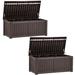 Ebern Designs Quartey 2 x 120 Gallons Resin Deck Box w/ Soft Close Mechanism Set of 2 Resin in Brown | 23.4 H x 56 W x 26.6 D in | Wayfair