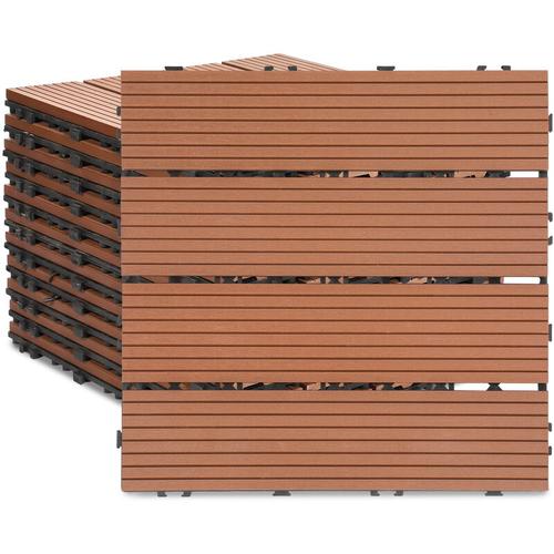 Swanew – wpc Fliesen Terrassenfliesen 44 Stück = 4m² Terrassendielen Holz-Optik 30x30cm, Fliese