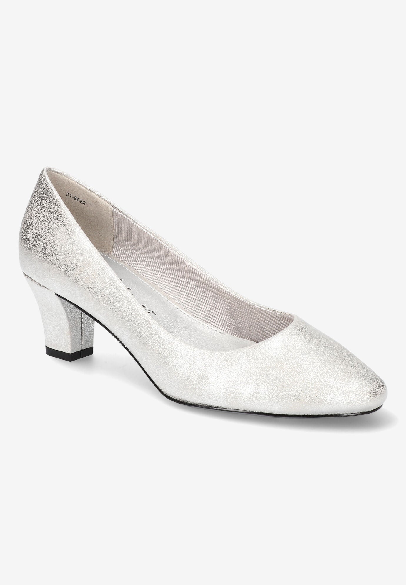 Extra Wide Width Women's Ballari Pump by Easy Street in Silver (Size 9 1/2 WW)