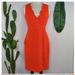 J. Crew Dresses | J Crew Scalloped Edge Orange Faux Wrap Dress | Color: Orange | Size: 6