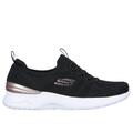 Skechers Women's Skech-Air Dynamight - Perfect Steps Sneaker | Size 6.0 | Black/Rose Gold | Textile/Synthetic | Vegan | Machine Washable