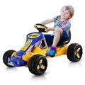Maxmass Kids Pedal Go Kart, Ride On Racing Go-Kart with Adjustable Seat, 4 Non-Slip Wheels Pedal Powered Car for Children Indoor Outdoor (Yellow)