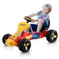 Maxmass Kids Pedal Go Kart, Ride On Racing Go-Kart with Adjustable Seat, 4 Non-Slip Wheels Pedal Powered Car for Children Indoor Outdoor (Red)