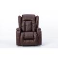Latitude Run® Pu Recliner Chair Single Sofa, manual Adjustable Home Theater Single Recliner Thick Seat & Backrest Faux in Brown | Wayfair