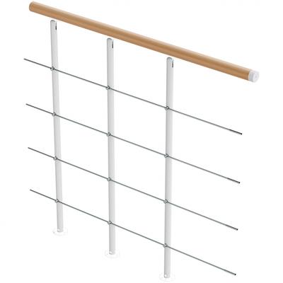 DOLLE Brüstungsgeländer 100 cm für Mittelholmtreppe Boston, Starter Set, Weiß, Handlauf Eiche