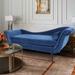 Chairone House 69'' Modern Chaise Lounge with Blue Velvet Fabric for Bedroom,Office, Living Room