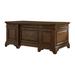 5-drawer Wood Executive Desk with 2 File Cabinets in Burnished Oak