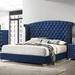 Eastern King Wingback Upholstered Bed