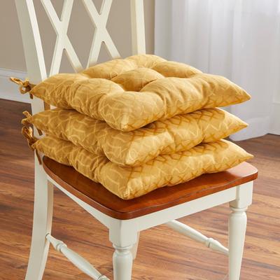 Jacquard Chair Pad by BrylaneHome in Gold