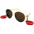 Gucci Accessories | Gucci Pilot Sunglases With Charms | Color: Gold/Red | Size: Os