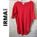 Lularoe Tops | Lularoe Irma Tee Red Stripes Xxs | Color: Red | Size: Xxs