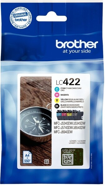 Brother Tintenpatrone LC-422VAL 4-farbig, für je ca. 550 Seiten, für MFC-J5340DW,-J5345DW, -J5740DW, -J6540DW, -J6940DW Image