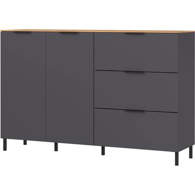 Sideboard GERMANIA "California", braun (graphit, navarra, eiche, nachbildung), B:151cm H:98cm T:40cm, Spanplatte, Sideboards, Breite 151 cm Image