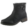Winterstiefelette RIEKER, Damen, Gr. 40, schwarz, Nubuklederimitat, unifarben, elegant, Schuhe, Winterboots, Blockabsatz, Profilsohle, mit Zierreißverschluss außen
