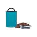 Planetary Design Airscape Stainless Steel Coffee Canister | Food Storage Container | Patented Airtight Lid | Push Out Excess Air and Preserve Freshness (Medium, Matte Turquoise